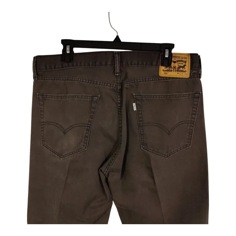 Levi's 505 Jeans Men 36x29 Charcoal Gray Straight Leg Regular Fit White Tag